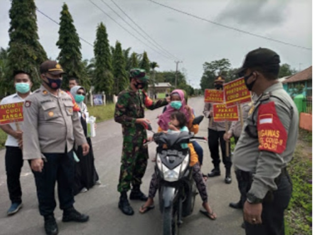 Kendalikan Penyebaran Covid-19, Polsek Sungai Rotan Kembali Gelar Ops Yustisi